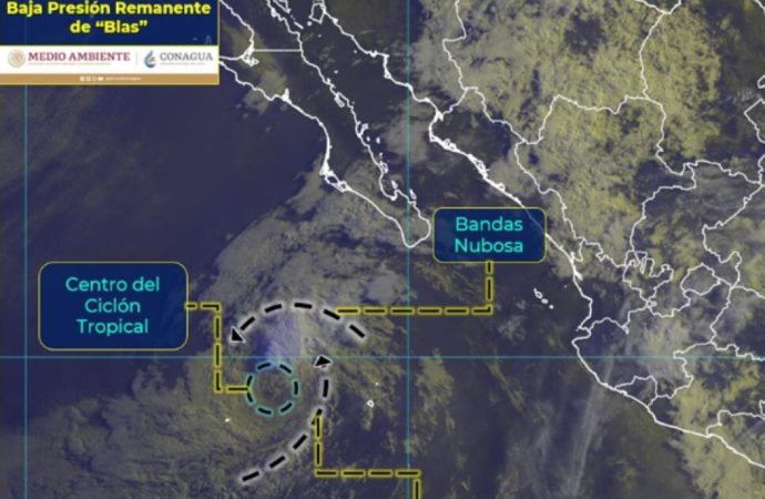Blas se debilitó a baja presión remanente y ya no afecta a México