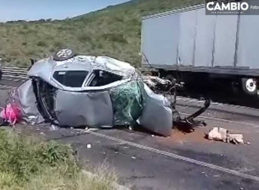 Fatal accidente registrado en el kilómetro 24+400 de la súpercarretera Cuacnopalan-Oaxaca, en el cual estuvieron involucrados varios vehículos