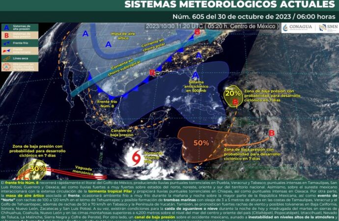 Frente frío número 8, llegará a varios estados del sur del país, conoce los detalles oficiales