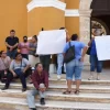 Ciudadanos de Campeche se manifiestan en el Palacio Municipal para exigir agua potable